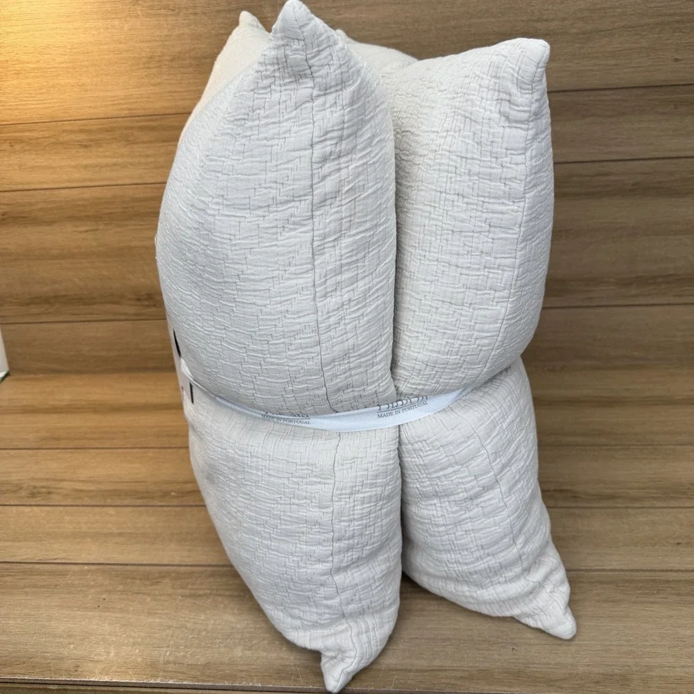 Piu Belle Eurosham Pillows 26x26 100% Cotton Made in Portugal - Set of 2 NEW